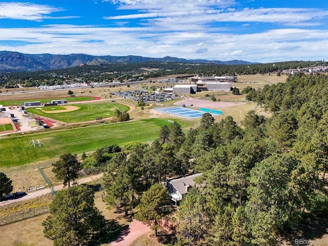 bird's eye view featuring a mountain view