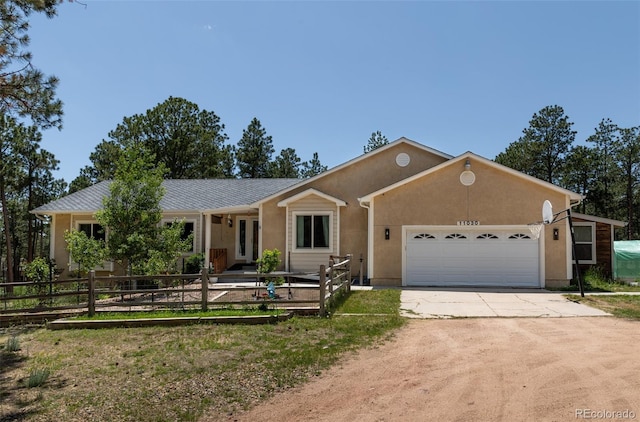 11030 Pine Meadows Rd, Colorado Springs, CO 80908 - single story home featuring concrete driveway, a garage, and stucco siding
