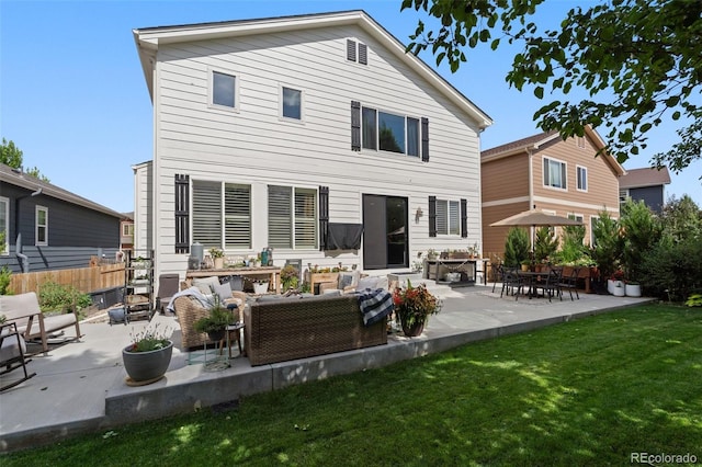 7853 S Jasper Way, Englewood, CO 80112 - rear view of house with an outdoor living space and a patio area