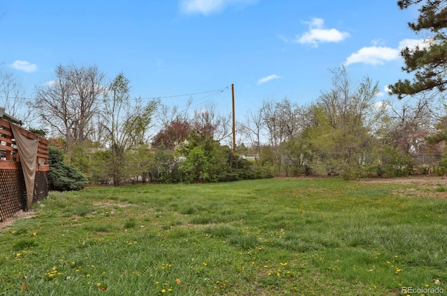 view of yard with fence