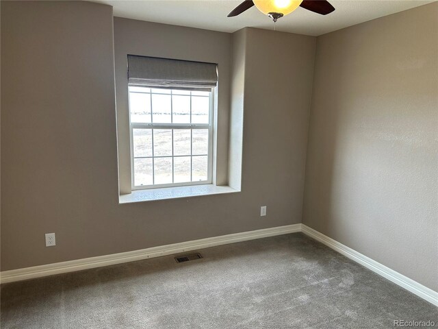 4746 Raven Run, Broomfield, CO 80023 - carpeted empty room with a ceiling fan, baseboards, and visible vents