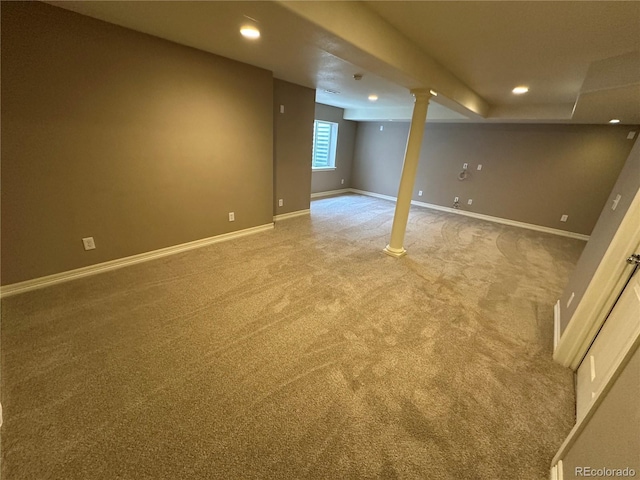 4746 Raven Run, Broomfield, CO 80023 - below grade area with light colored carpet, recessed lighting, and baseboards