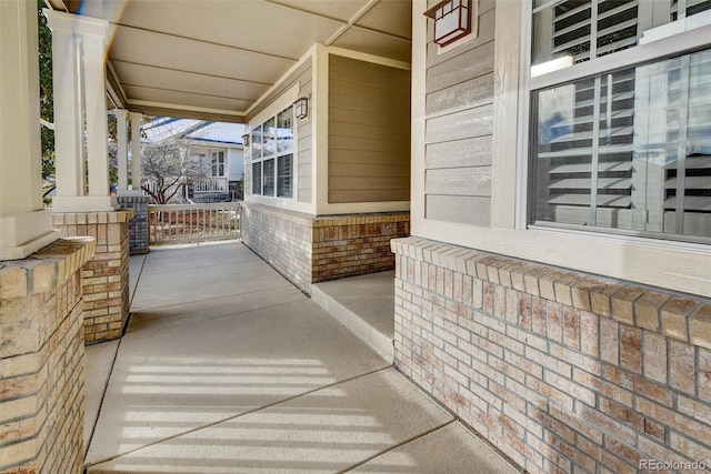 view of patio with a porch