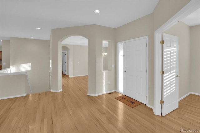 foyer featuring light hardwood / wood-style floors