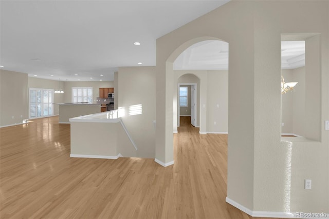 interior space featuring light wood-type flooring