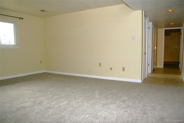 1008 Park View Ct, Castle Rock, CO 80104 - empty room featuring light colored carpet, baseboards, and recessed lighting