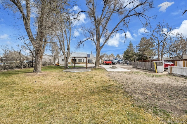view of yard with fence