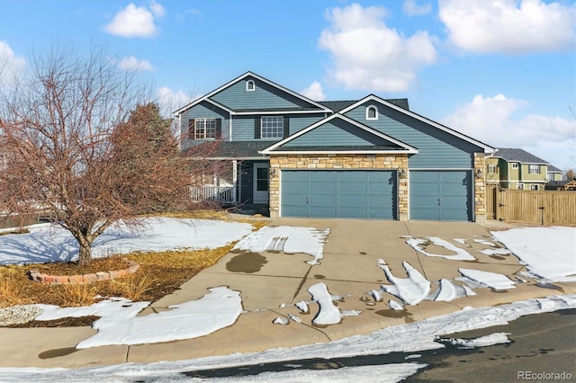 view of front facade with a garage