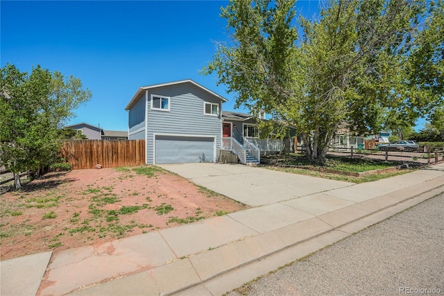 tri-level home with a garage