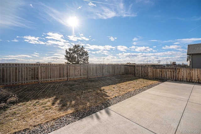 view of yard with a patio area