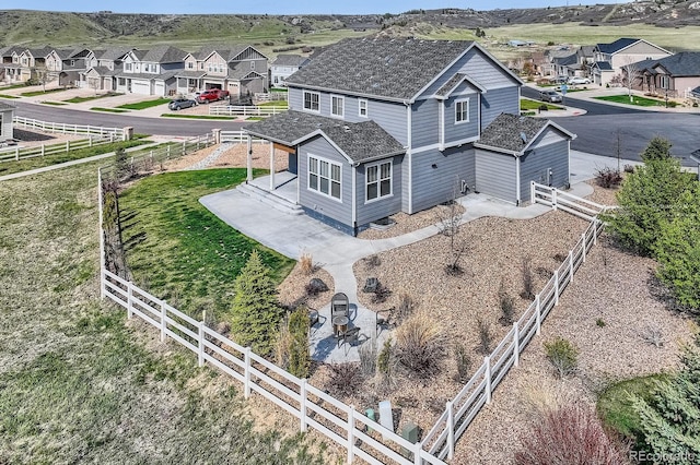 aerial view of residential area
