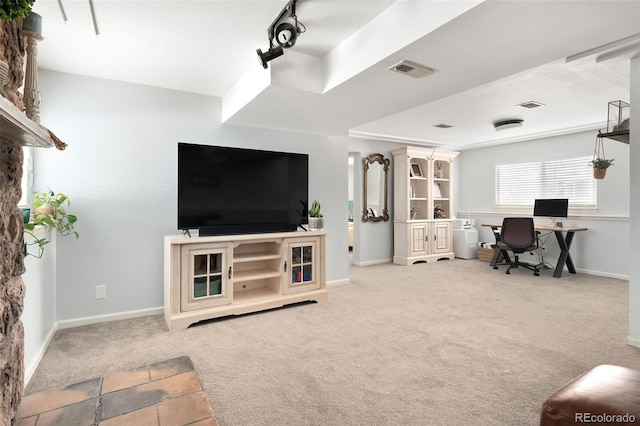 view of carpeted living room