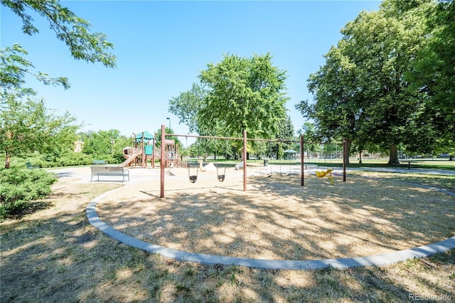 view of community with a playground