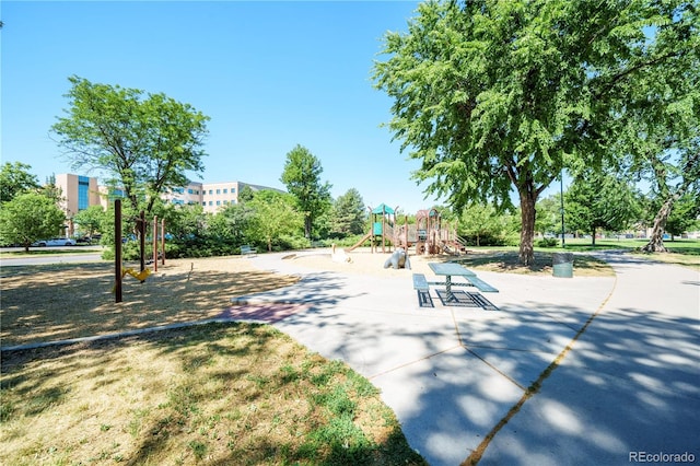 view of community featuring a playground