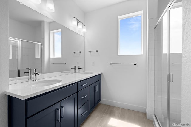 2740 W 68th Ave, Denver, CO 80221 - bathroom with double vanity and a stall shower