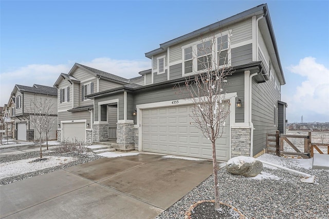 view of front of house with a garage