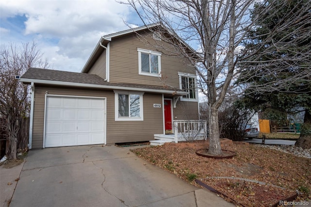 view of property with a garage