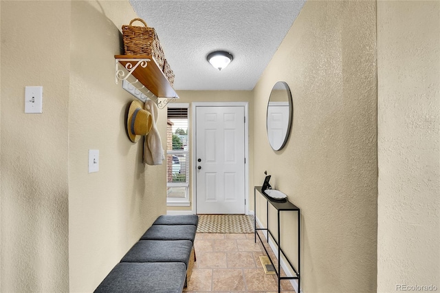 11149 Seton Pl, Westminster, CO 80031 - entryway featuring a textured wall, a textured ceiling, and light stone finish flooring