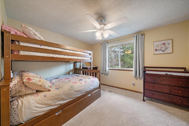 11149 Seton Pl, Westminster, CO 80031 - bedroom with light carpet, a textured ceiling, and a ceiling fan