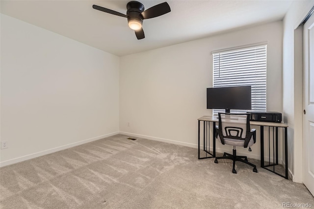 8982 Spaulding St, Parker, CO 80134 - unfurnished office with ceiling fan, carpet floors, and baseboards
