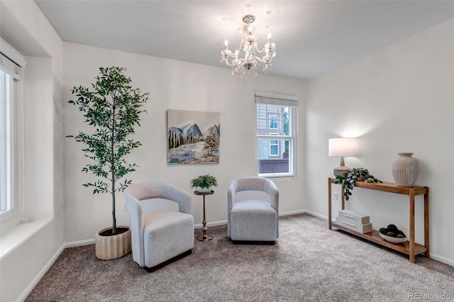 2430 S Jebel Way, Aurora, CO 80013 - sitting room with carpet floors and a chandelier