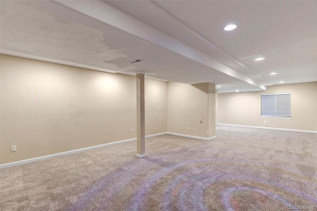 2430 S Jebel Way, Aurora, CO 80013 - finished below grade area with carpet flooring and recessed lighting