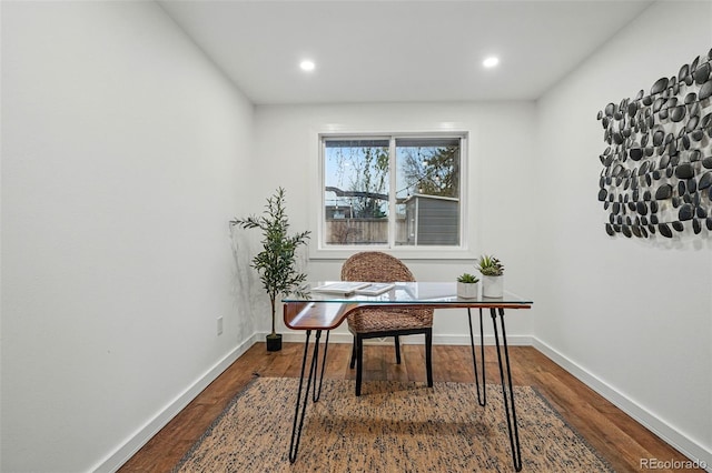 3053 Mcintosh Dr, Longmont, CO 80503 - office with dark wood-type flooring and recessed lighting