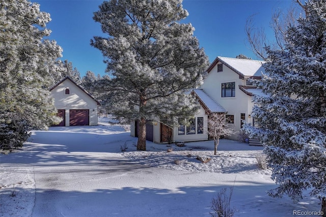 view of front of home with a garage