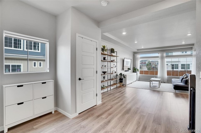 interior space featuring light wood-type flooring