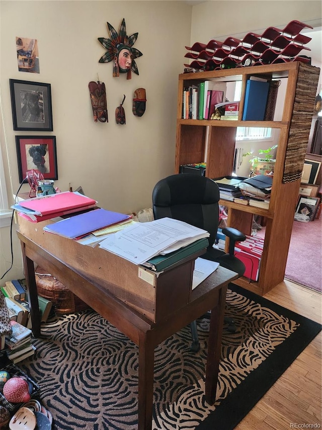 office space featuring hardwood / wood-style flooring