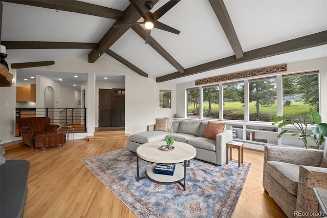 29663 Paint Brush Dr, Evergreen, CO 80439 - living area featuring a ceiling fan, light wood-style floors, recessed lighting, and baseboards