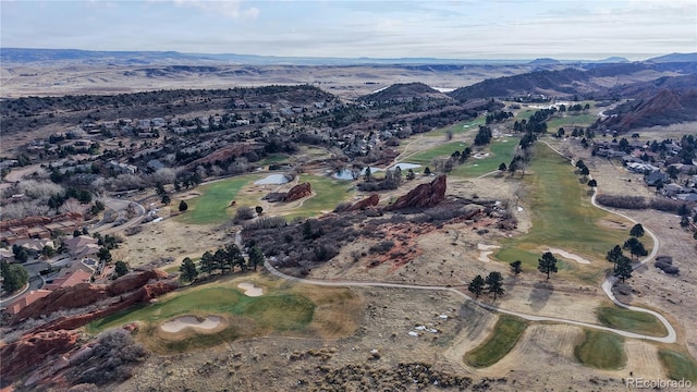 drone / aerial view with a mountain view