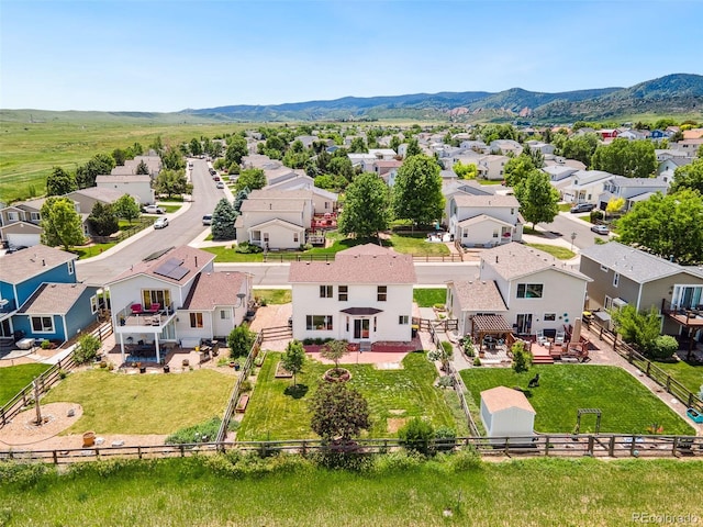 9579 Bighorn Way, Littleton, CO 80125 - aerial perspective of suburban area featuring a mountainous background