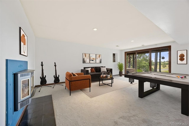 6207 Elbert Pl, Parker, CO 80134 - rec room with carpet, recessed lighting, and billiards table