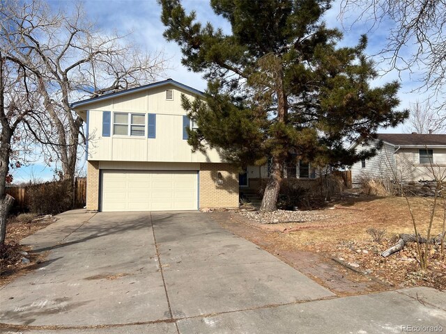 split level home featuring a garage