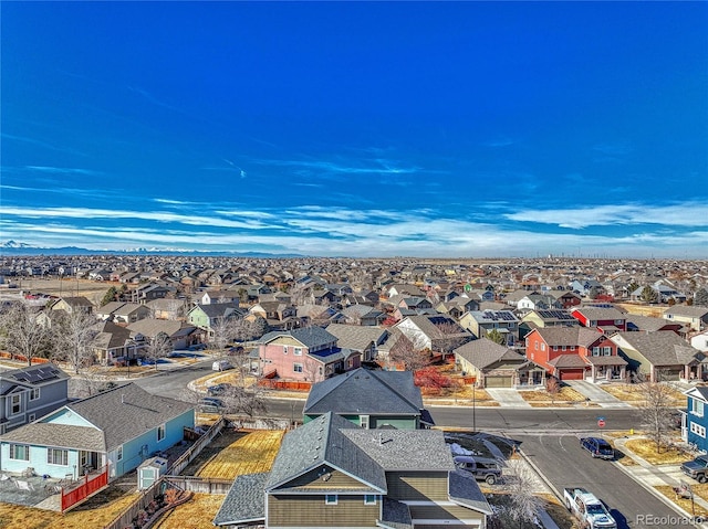 bird's eye view featuring a residential view