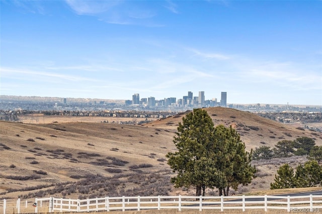 city view featuring a rural view