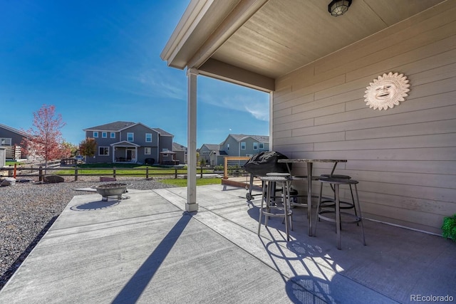 view of patio with a residential view