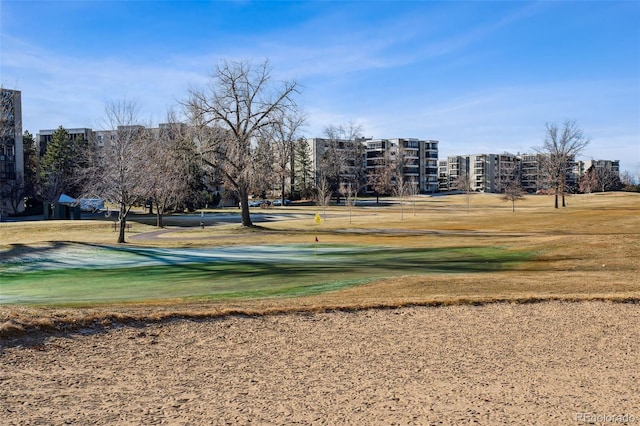 view of community featuring a lawn