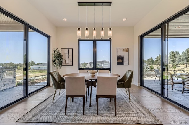 dining area featuring hardwood / wood-style flooring