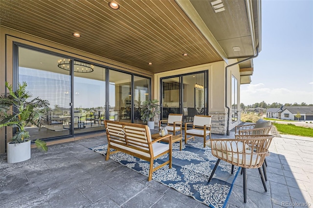 view of patio / terrace with an outdoor living space