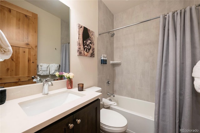 288 Lions Gate Dr, Winter Park, CO 80482 - bathroom featuring toilet, vanity, and shower / bath combo with shower curtain