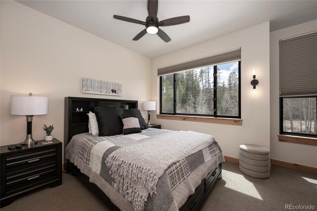 288 Lions Gate Dr, Winter Park, CO 80482 - bedroom with carpet floors, baseboards, and ceiling fan