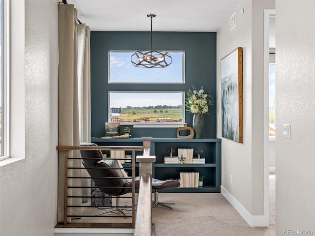1787 W 166th Ave, Broomfield, CO 80023 - carpeted office featuring a chandelier and a textured wall