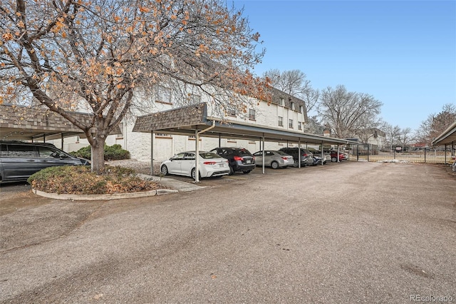 view of car parking with a carport