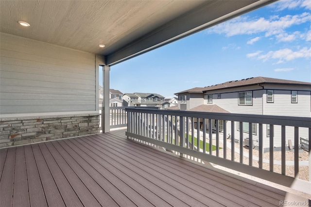 deck featuring a residential view