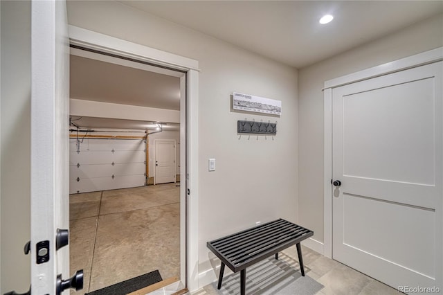 interior space with light tile patterned floors