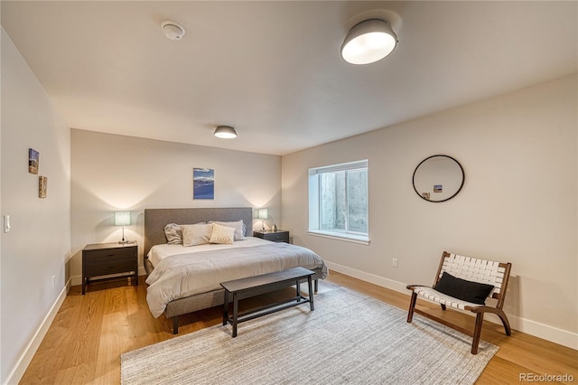 bedroom featuring light hardwood / wood-style floors