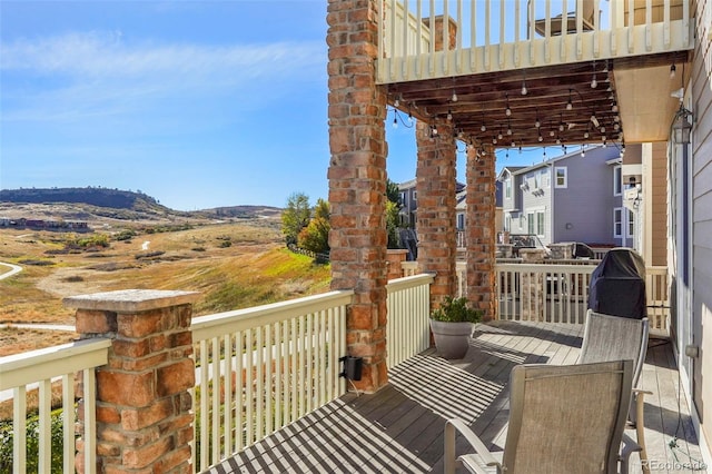 view of patio featuring a wooden deck