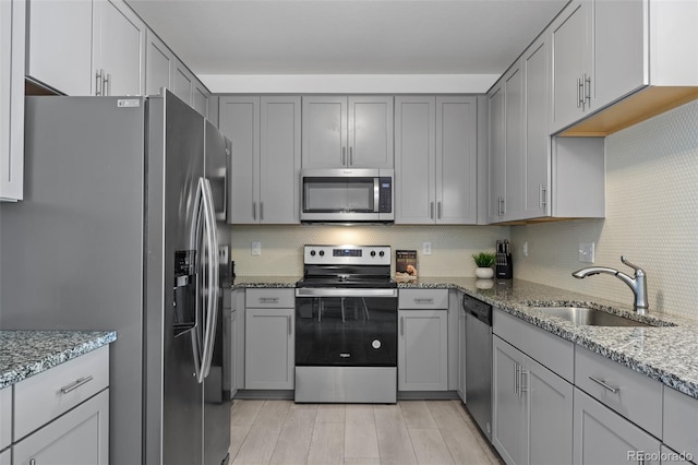 15700 E Jamison Dr Unit 8-208, Englewood, CO 80112 - kitchen with stainless steel appliances, a sink, and gray cabinets